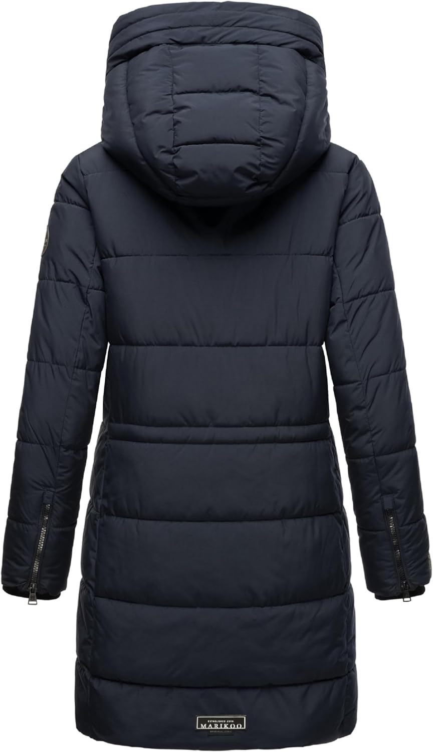 Marikoo Women's Long Winter Coat with Hood - Quilted, Puffy, Thigh-Length Jacket - Karumikoo XVI XS-5XL - Image 3