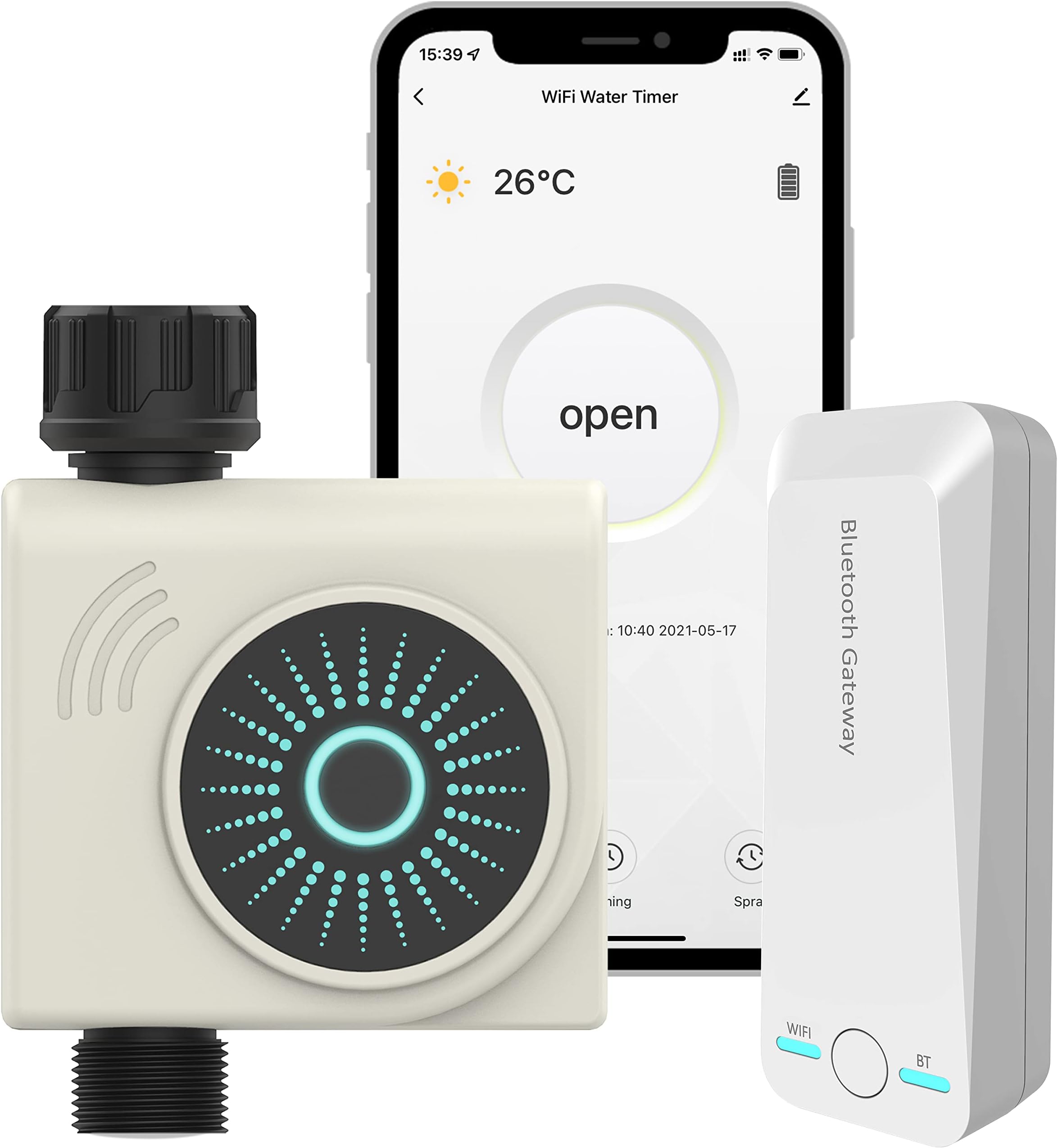 Kazeila Smart Water Timer, WiFi Sprinkler Hose Timer with Wireless Remote APP Control Irrigation System, Hose Watering Timer for Garden Lawn Watering,WiFi Hub Included, HTC-611