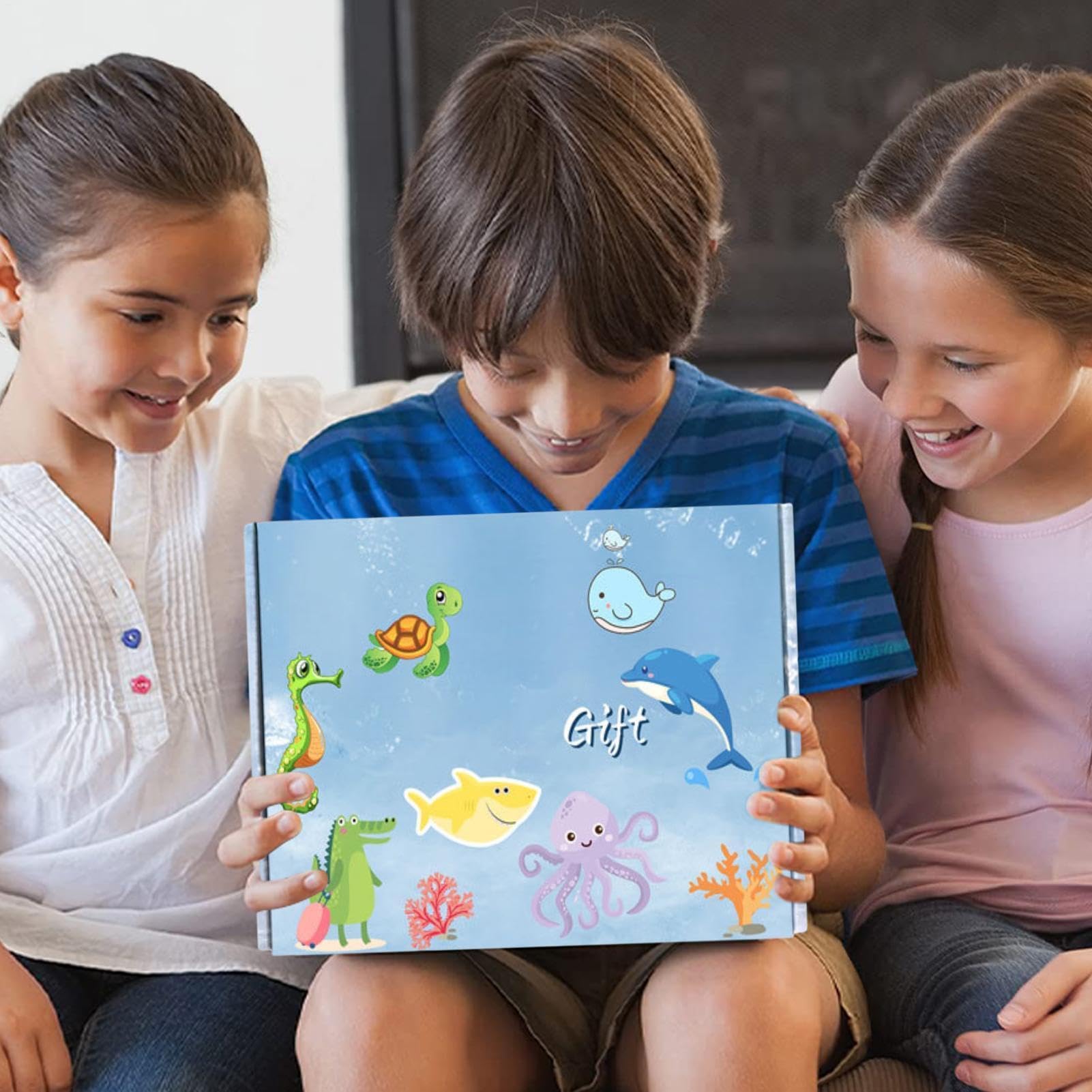 Coffret cadeau bombes bain enfant | 12 Bombes bain enfant | Animaux amusants bains mer avec à l'intérieur | Boules bains moussantes organiques naturelles éducatifs pour hydrater peau