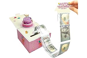 Birthday Money Box for Cash Gift with DIY Stickers, Happy Birthday Card