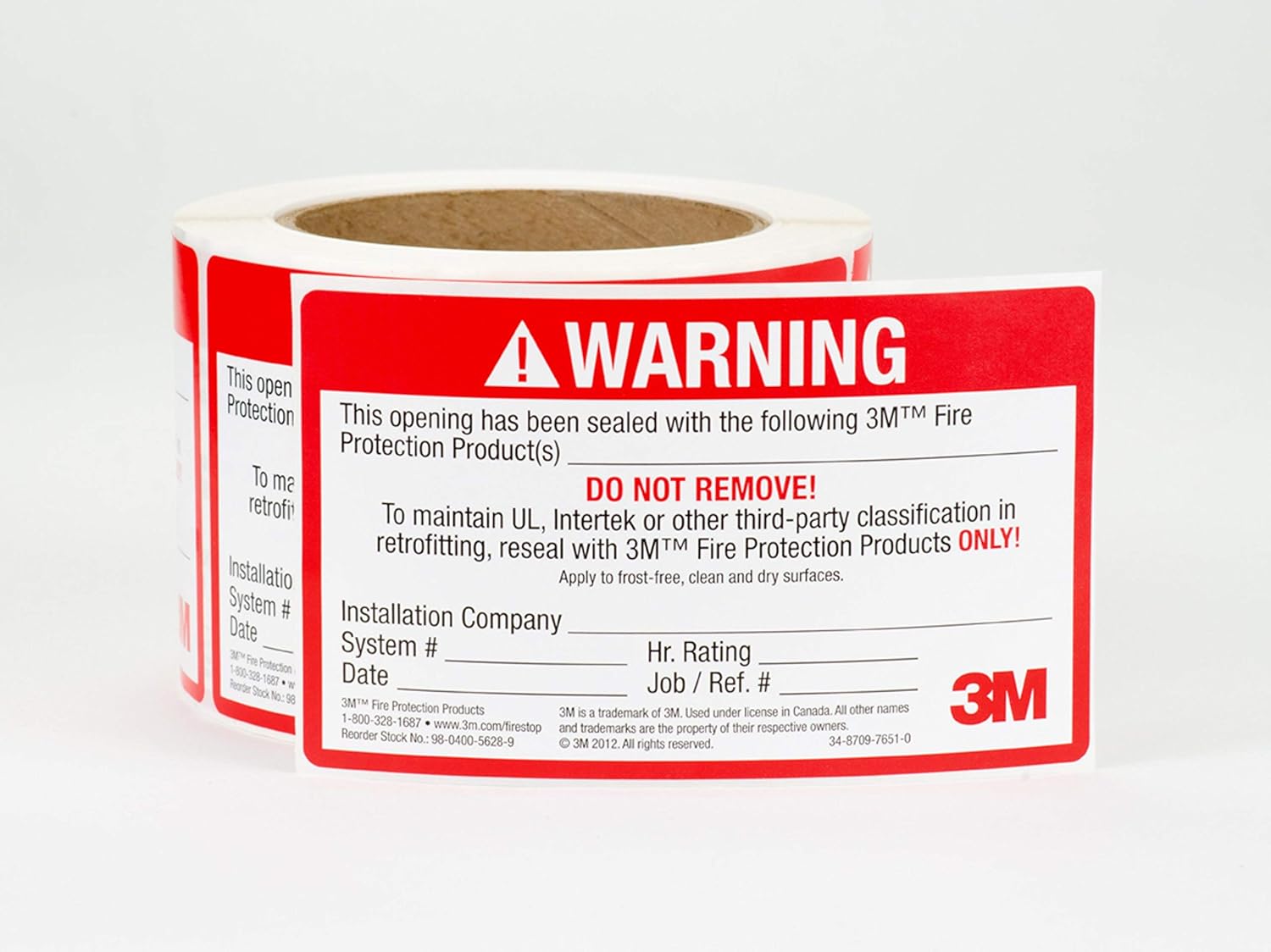 3M 54917 Firestop Identification Label, 3