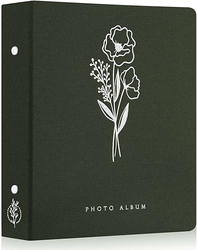 Lanpn Álbum de fotos de 4 x 6 pulgadas, 400 bolsillos, álbumes de fotos de lino con capacidad para 400 imágenes verticales, solo color verde