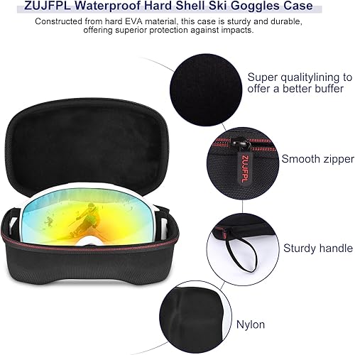 Miniatura 6 de ZUJFPL Funda de gafas de esquí resistente al agua. Protege tus gafas de esquí. Conveniente para transportar y almacenar.