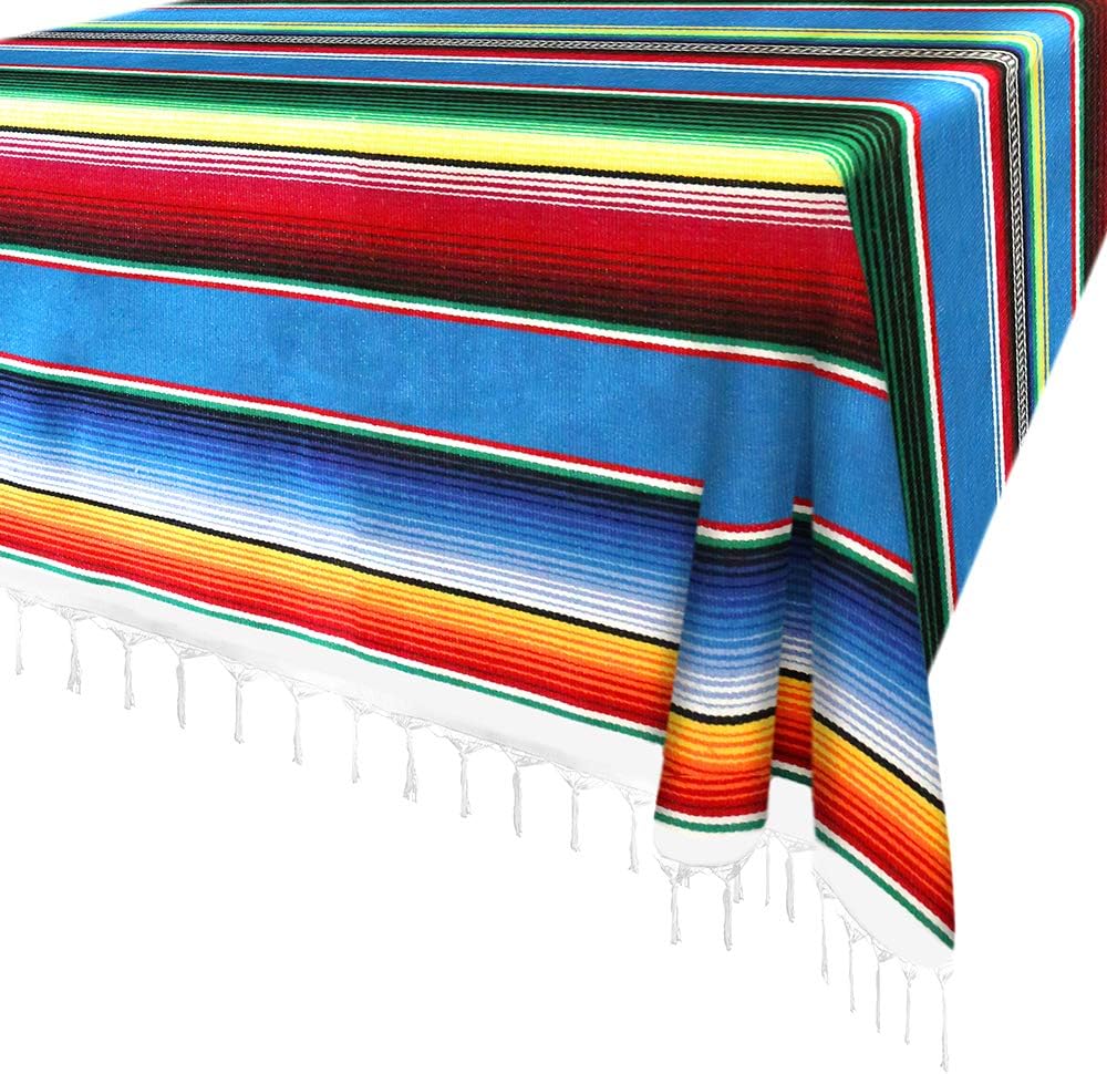 Xplanet 84 X 59 Inch Mexican Serape Blanket Bay Window Blanket, Mexican Tablecloth Serape Tatami Blanket Bed Blanket Table Cover Tapestry Blanket Picnic Mat for Mexican Party Wedding Decorations
