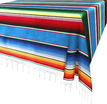 Xplanet 84 X 59 Inch Mexican Serape Blanket Bay Window Blanket, Mexican Tablecloth Serape Tatami Blanket Bed Blanket Table Cover Tapestry Blanket Picnic Mat for Mexican Party Wedding Decorations