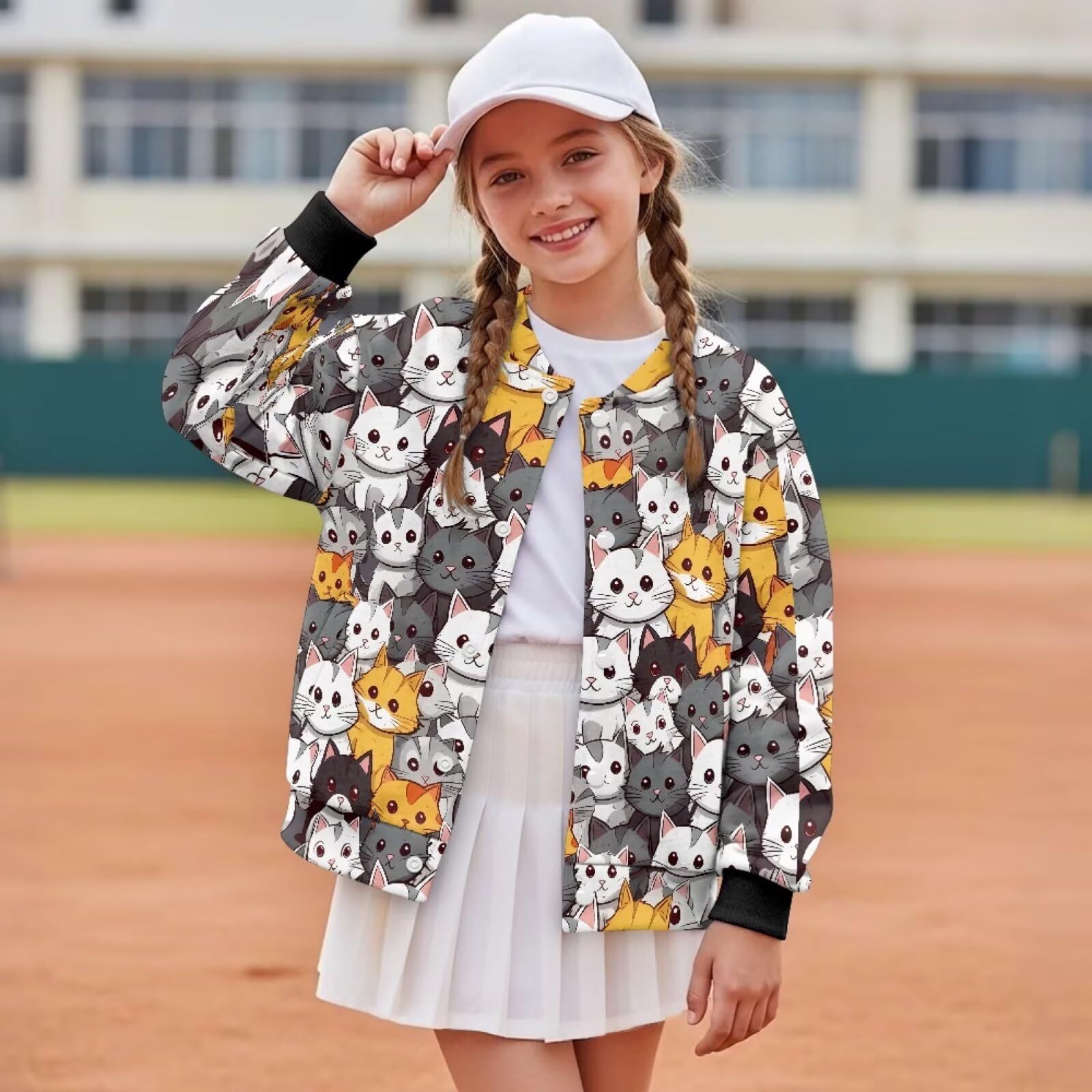 chaqlin Camiseta de béisbol de manga larga para niñas, suéter divertido de béisbol para niñas de 5 a 12 años
