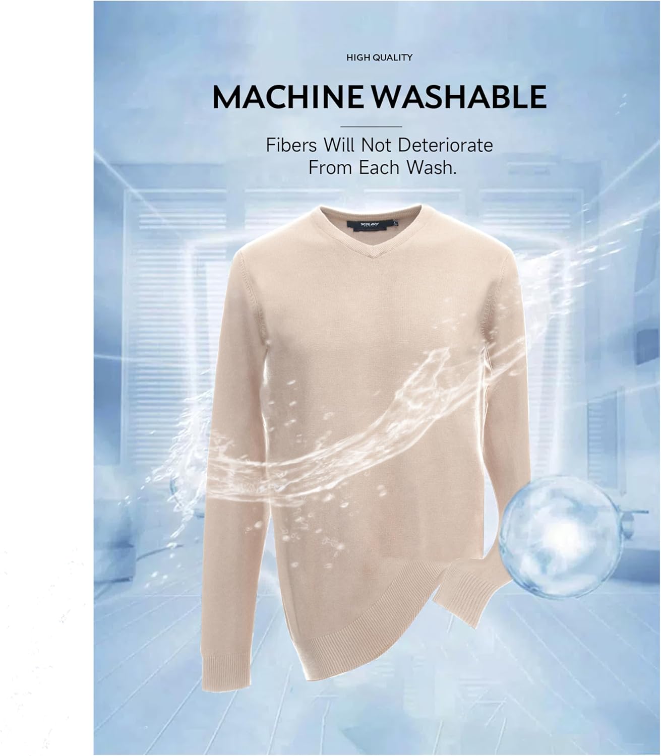 X RAY Mens V Neck Sweater, Basic Slim Fit Pullover, V-Neck Dress Sweater for Men Fall Winter (Available in Big & Tall) - Image 9