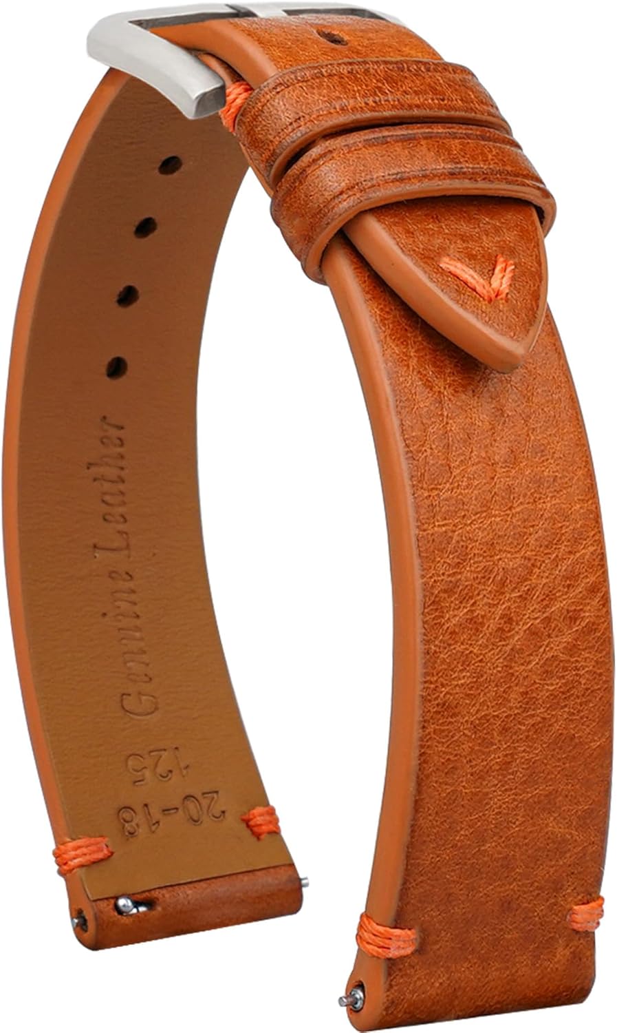 Gomvadr Quick Release leren armband, vintage olie gelooid pull-up lederen band vervangende horlogebandjes mannen vrouwen 16 mm 18 mm 19 mm 20 mm 21 mm 22 mm 24 mm, 20 mm, Leer