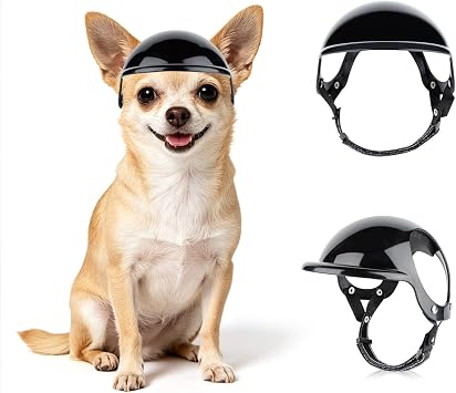 Enjoying Dog Helmet for Small Dogs Cats, XSmall Dog Helmets Head Protection, Puppy Helmet with Ear Holes, Doggy Helmets Outdoor Cycling Travelling Walking, Adjustable Straps, Easy to Wear, XS