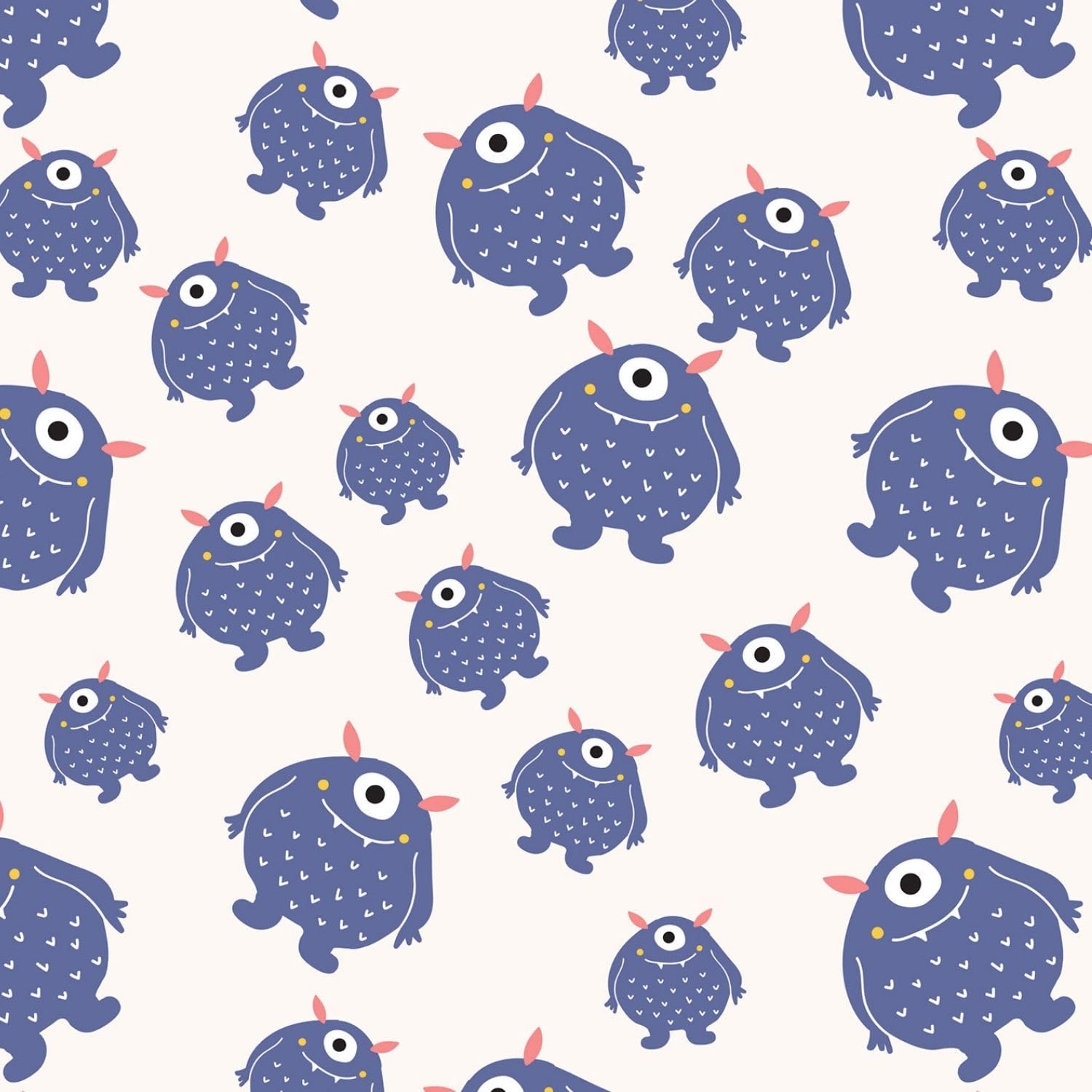 Halloween Fabric, Scary Cotton for Crafting, Cute Halloween Material for Sewing Project Quilting, Skull and Crossbones (Fat Purple Monsters, Two Metres)