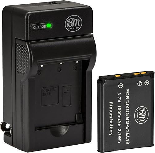 BM Premium EN-EL19 Batería y cargador para Nikon Coolpix A300, W100, W150, S100, S3100, S3200, S3300, S3500, S3600, S3700, S4100, S4200, S4300,