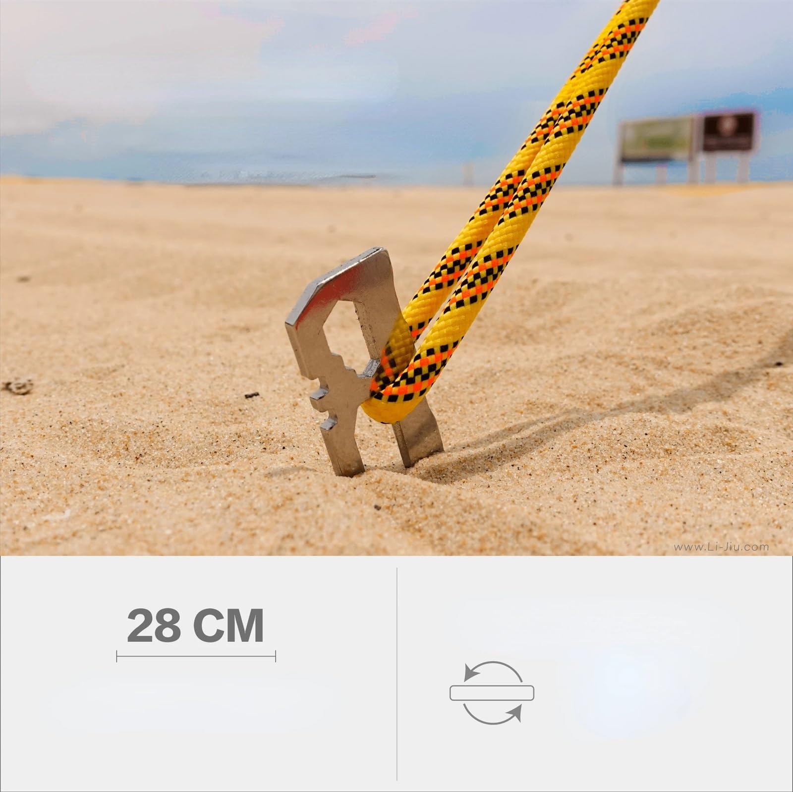 Picchetti per Tenda 6 Pezzi Tenda da Campeggio paletti 28 cm baldacchino in Acciaio Inossidabile picchetti for Tenda a Terra Fissaggio palo Amaca Trampolino Accessori per Campeggio E Outdoor