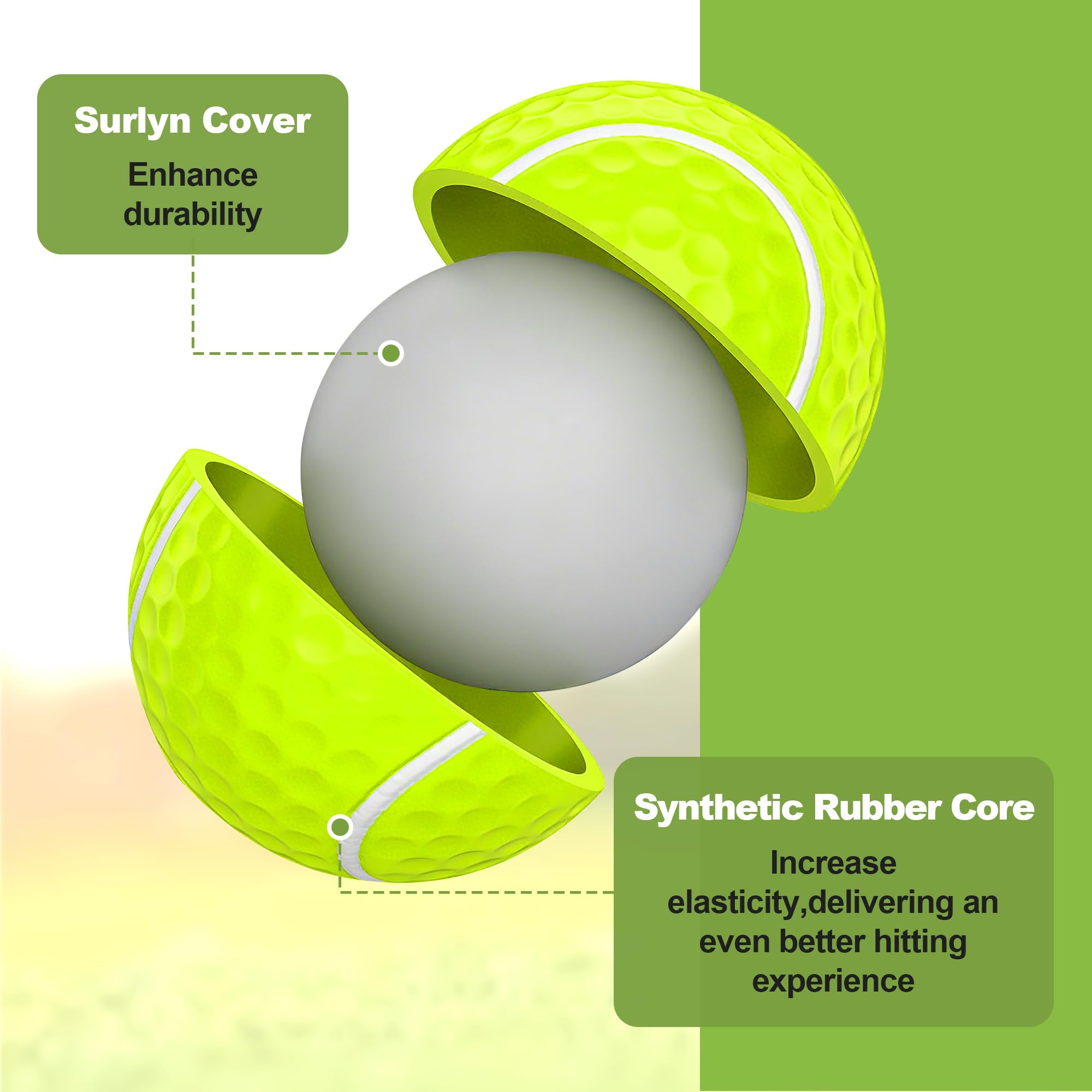 Bolas de Golf Divertidas con Cubierta de Resina y Núcleo de Goma, Regalos para Golfistas