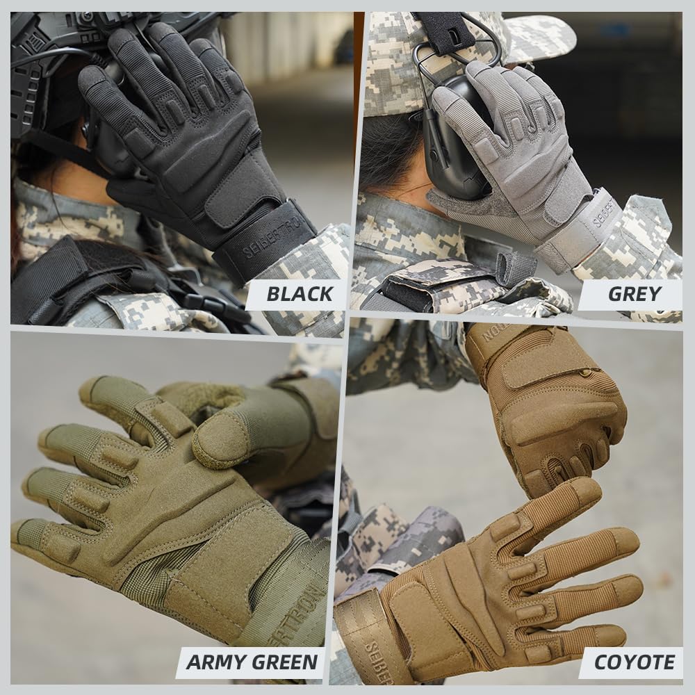 Seibertron Guanti Uomo S.O.L.A.G Militari Neri,Tattici,d'assalto e Combattimento.