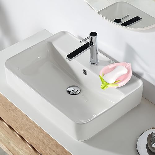 Miniatura 6 de Jabonera de rosas, caja de jabón de ducha, cerámica con diseño de rosas, jabones drenantes, soporte para baño, fregaderos, cocina (rosa)