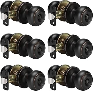 goldenwarm Oil-Rubbed Bronze Interior Door Knobs, Interior Door Knobs Bedroom, Bronze Door Knobs Privacy, Oil-Rubbed Bronze Finish Door Knobs Interior, Door Knobs Bulk(6 Pack, Oil-Rubbed Bronze)