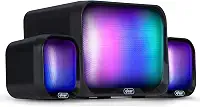 Caixa de Som Gamer Subwoofer Bluetooth 16W Rms Real Iluminação Led Rgb USB Pc Computador Notebook Celular Tablet Tv Smart