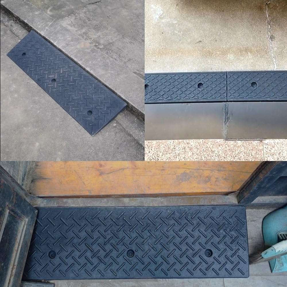 Rampe De Seuil De Garage 5cm 9cm 12cm 15cm Rampe De Trottoir en Caoutchouc Antidérapant, Rampe De Bordure pour Fauteuil Roulant, Allée, Véhicule(100x30x10cm/39.37x11.81x3.94in)