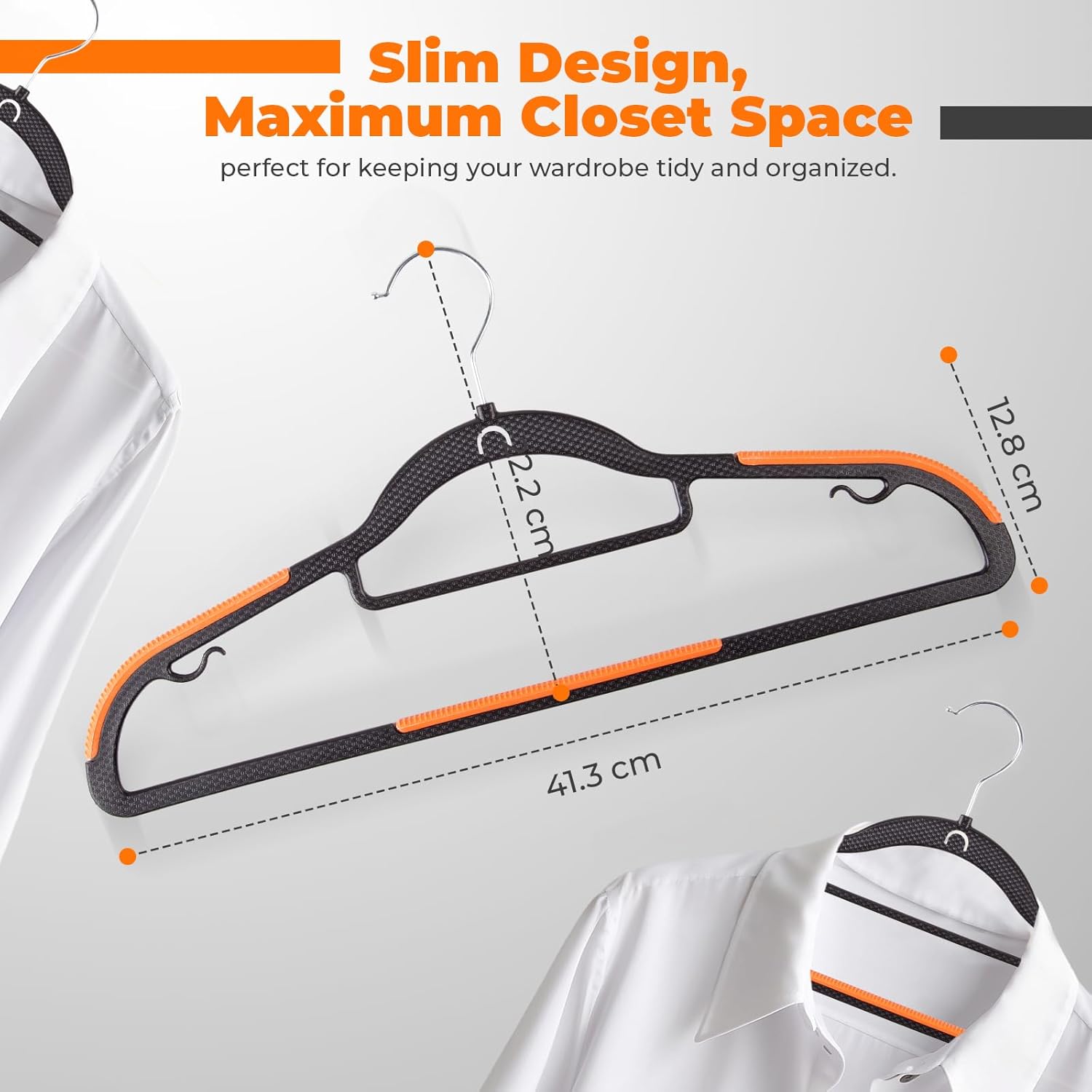 Plastic Hanrs, Cascading Slim Space Saving Clothing Hanrs ° Rotating