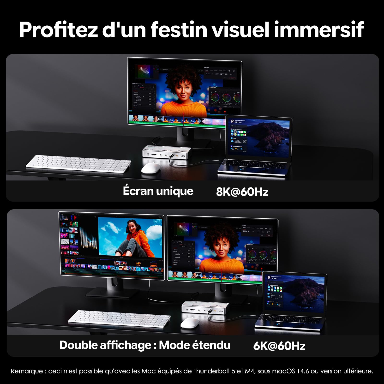 Station d’Accueil TB5 WAVLINK 13-en-1, Emplacement SSD NVMe M.2