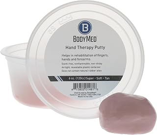 Body Sport Standard Hand Therapy Putty, Tan, 6 Oz., Superior-Soft, Strengthening Therapy Putty for Physical Rehabilitation