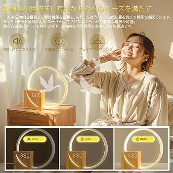 Amazon.co.jp : blonbar 間接照明、ベッドサイド目覚まし時計