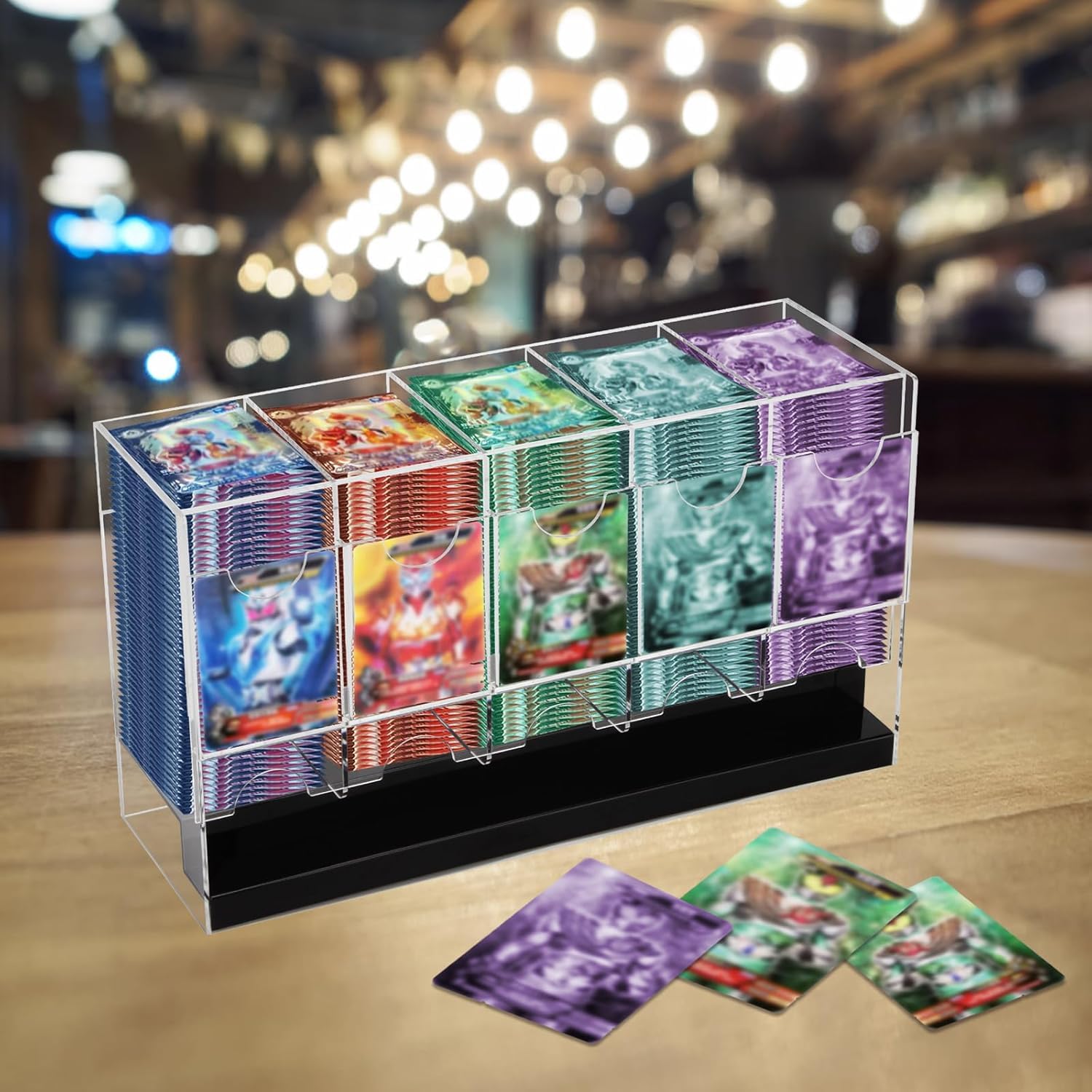 Distributore per Booster in Acrilico 5 Scomparti | Organizer ed Espositore per Pacchetti di Carte