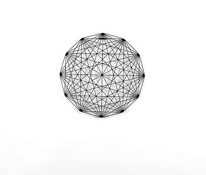 Tesseract Diagonal Polygon Metal Wall Art | Dodecagon Sacred Geometry | Unique Wall Decor | Indoor Decorations | Modern Office Decoration | Housewarming Decor | New Home Gift |  12" x 12" | Black