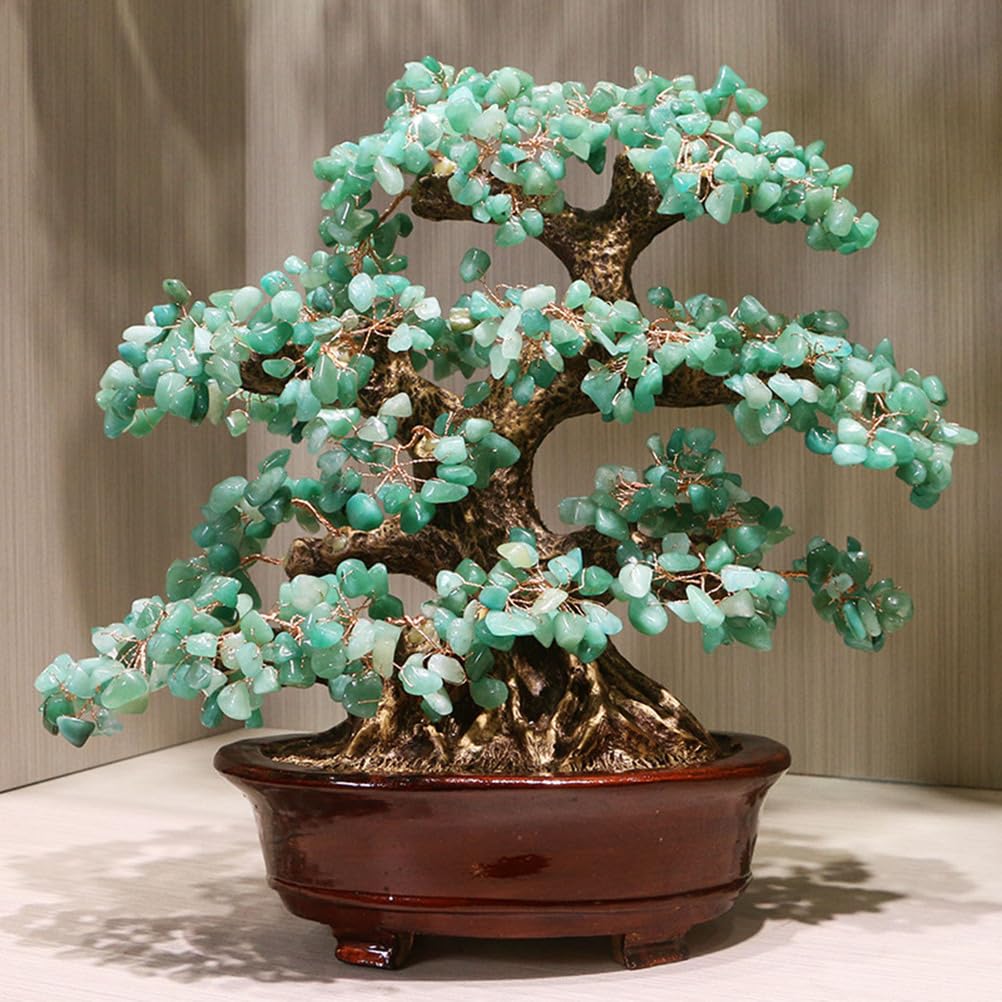 Zielony awenturyn Feng Shui kryształy lecznicze drzewo życia kamień szlachetny kryształowe drzewo Bonsai na prezenty duchowe zielony wystrój domu obecny prezent dla mamy dla kobiet,Green