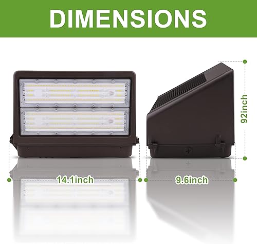 Miniatura 6 de Paquete de pared LED delgado con fotocélula, CCT seleccionable y potencia 30K40K50K, 80W100W120W seleccionable, hasta 15600LM, lente de vidrio