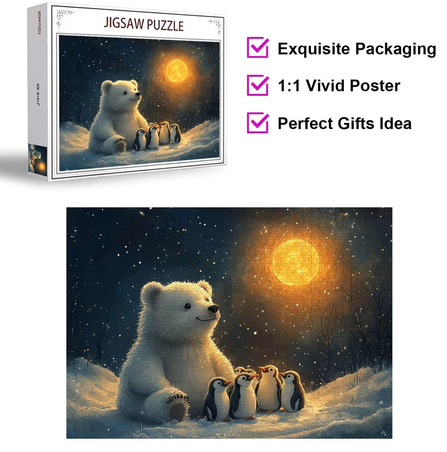 Puzzle 5000 elementów dla dorosłych, gry rodzinne, zwierzę zima, n-100