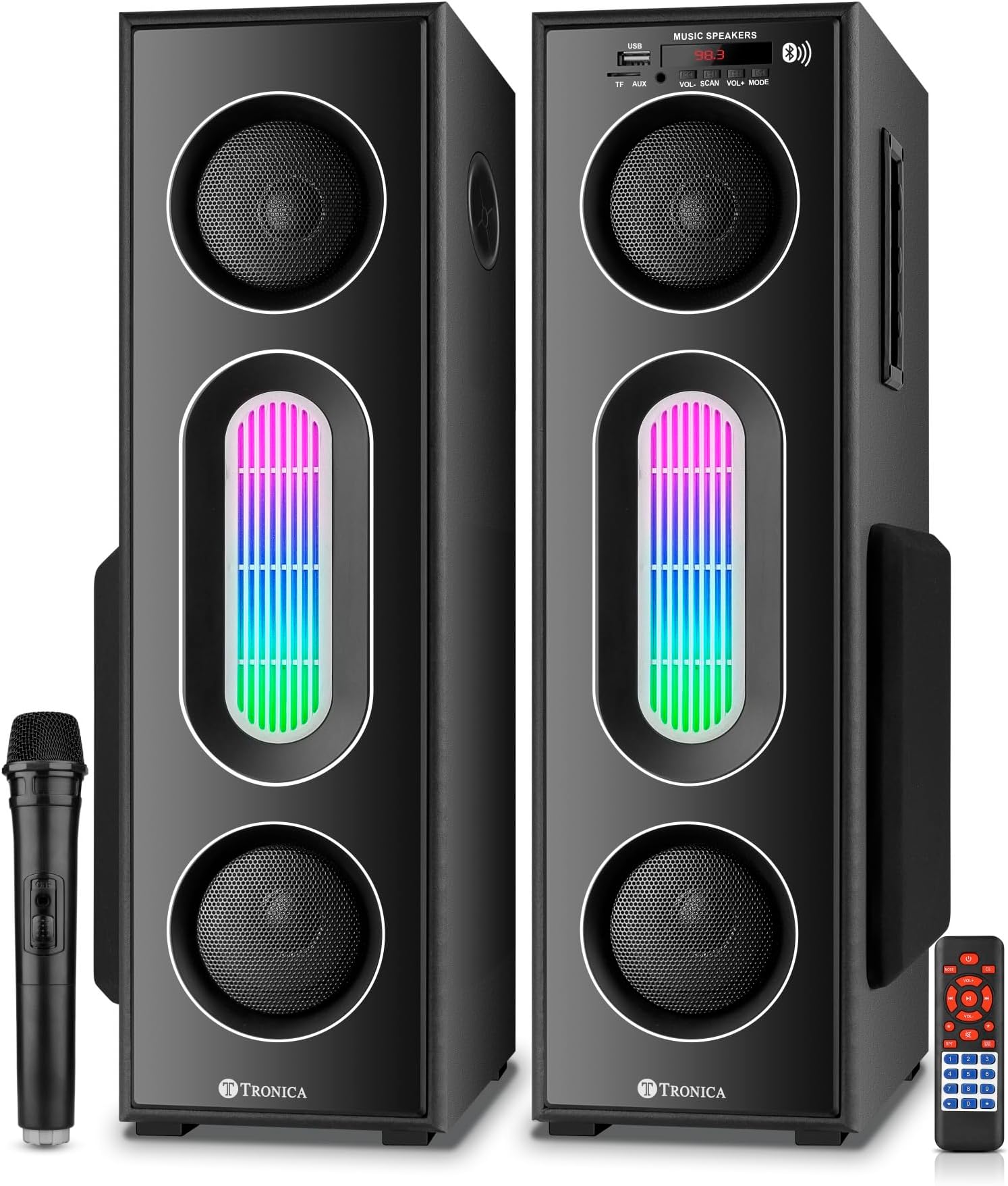 Brace Dual Tower Bluetooth 70w Home Theater System with FM/Pendrive/Aux/TV Support & Remote with Wireless Mic