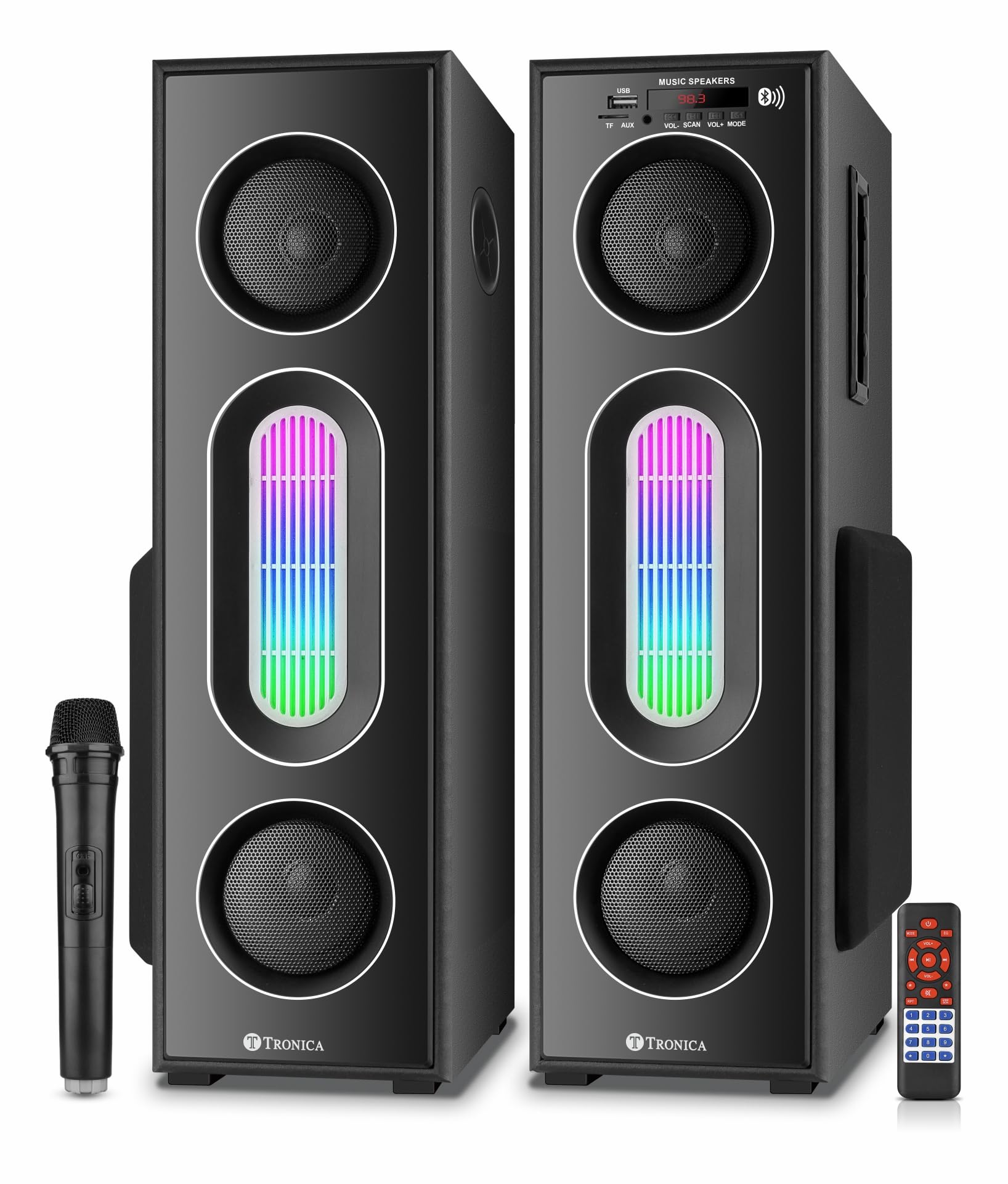 TRONICA Brace Dual Tower Bluetooth 70w Home Theater System with FM/Pendrive/Aux/TV Support & Remote with Wireless Mic