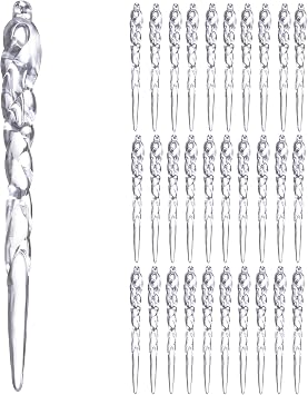 Diahom Christmas Icicle Hanging Ornaments 30pcs 5 Inches Acrylic Tree Decor