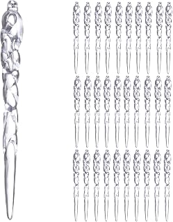 Christmas Icicle Hanging Ornaments 30pcs 5 Inches Acrylic Xmas Tree Garland Crystal Decorations Wall Window Mantel New Year Holiday Wedding Winter Party Home Decor