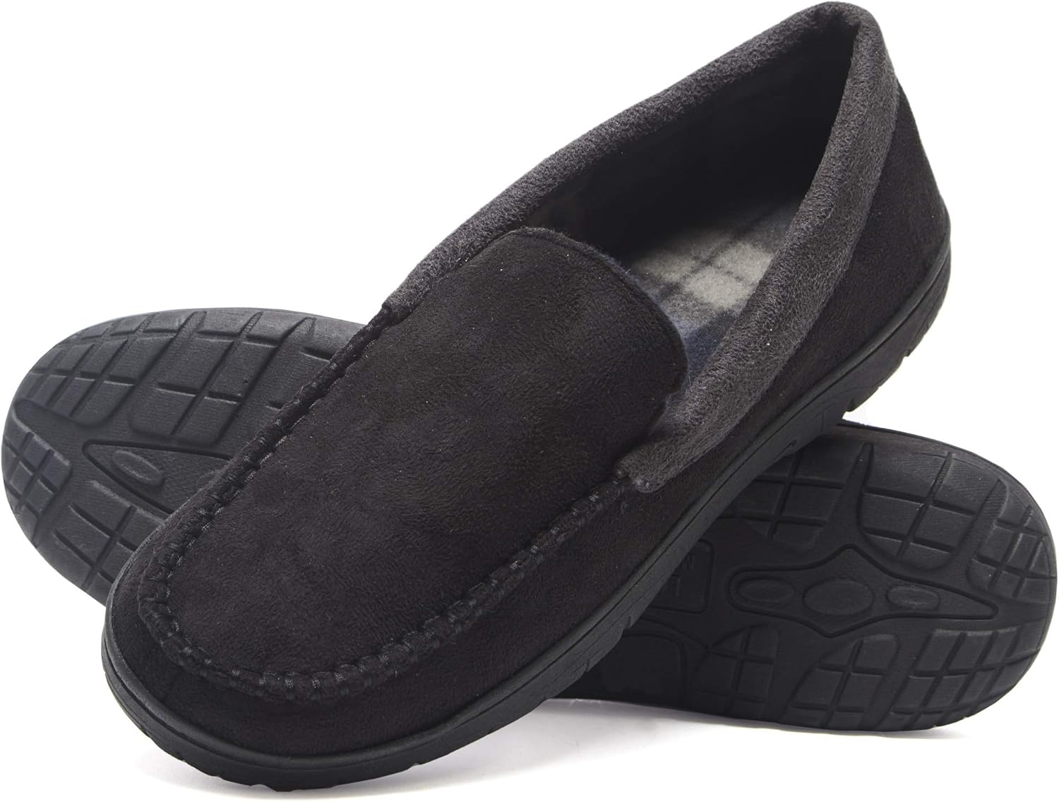 Hanes Men's Moccasin Slipper House Shoe with Indoor Outdoor Memory Foam Sole Fresh Iq Odor