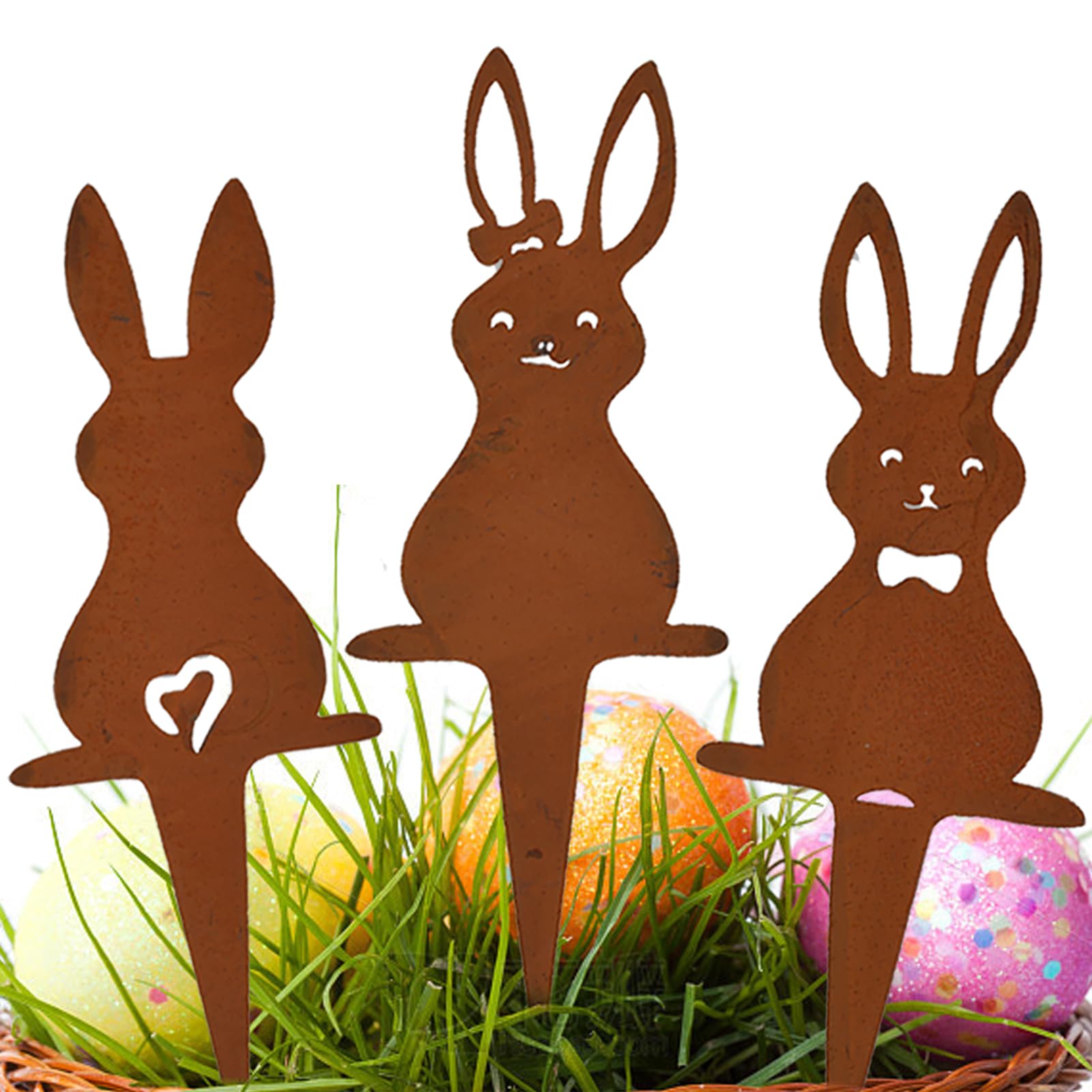 Piquet De Jardin Lapin De Pâques à Planter - Décoration Extérieure Imperméable, 23 X 31 Cm