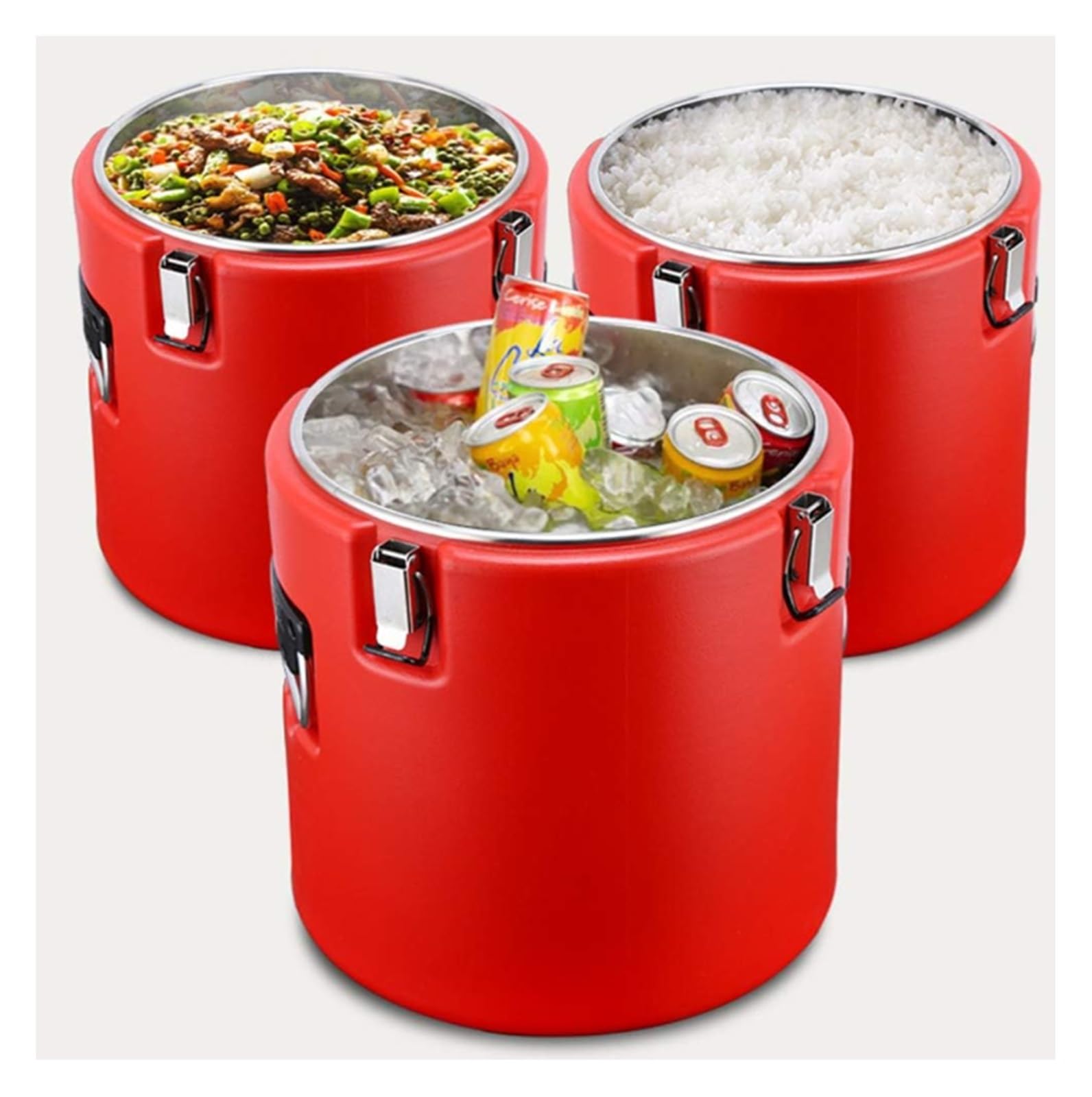 Contenitore for zuppa isolato commerciale in acciaio inossidabile secchio termico