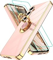 Vista 182 de Gritup Funda para Samsung Galaxy A14 5G: Funda para Samsung A14 2 piezas, protector de pantalla, soporte de anillo de rotación de 360°, soporte