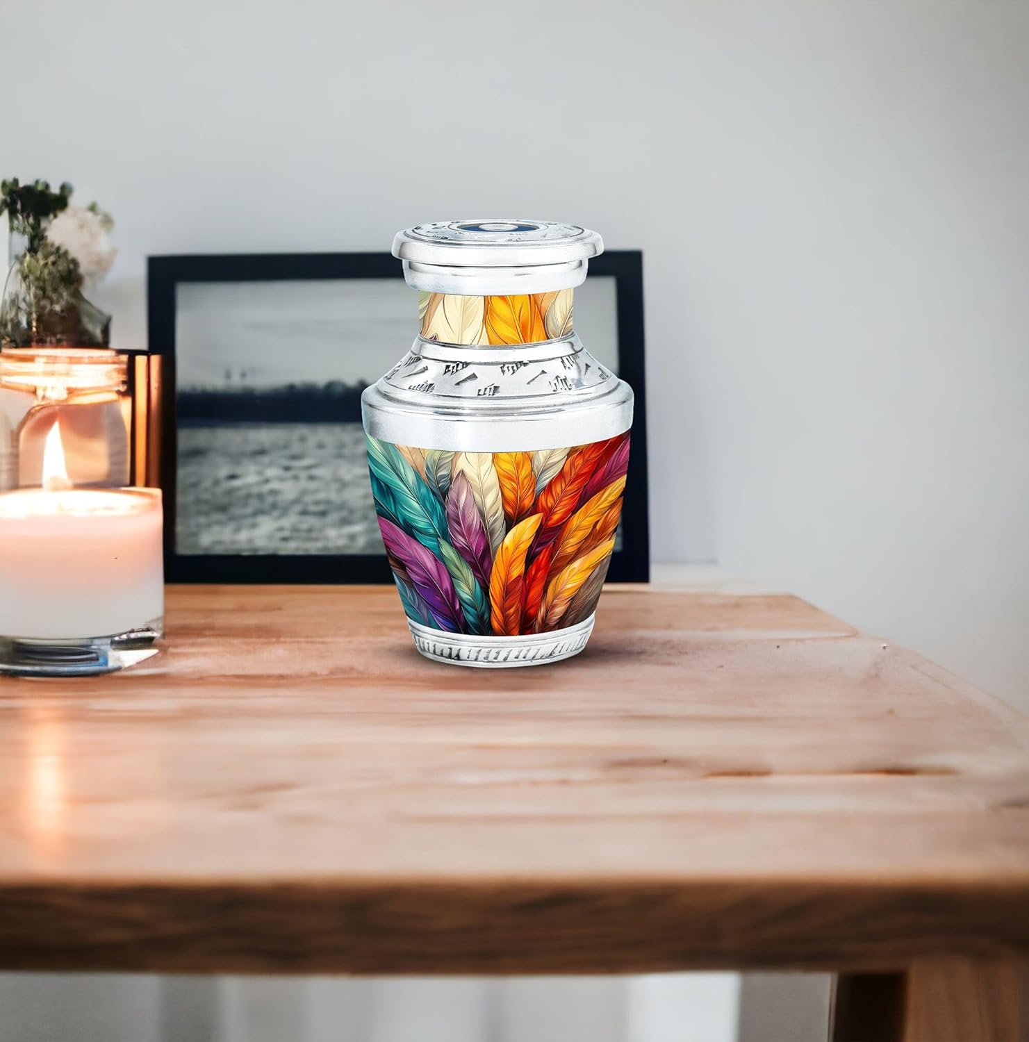 Feather Urns for Human Ashes - Urn for Human Ashes Keepsake - Urns for Ashes Adult Female Mom - Funeral Urns for Adult Ashes Women - Cremation Urn for Adults (3 INCH Pack of 1) -