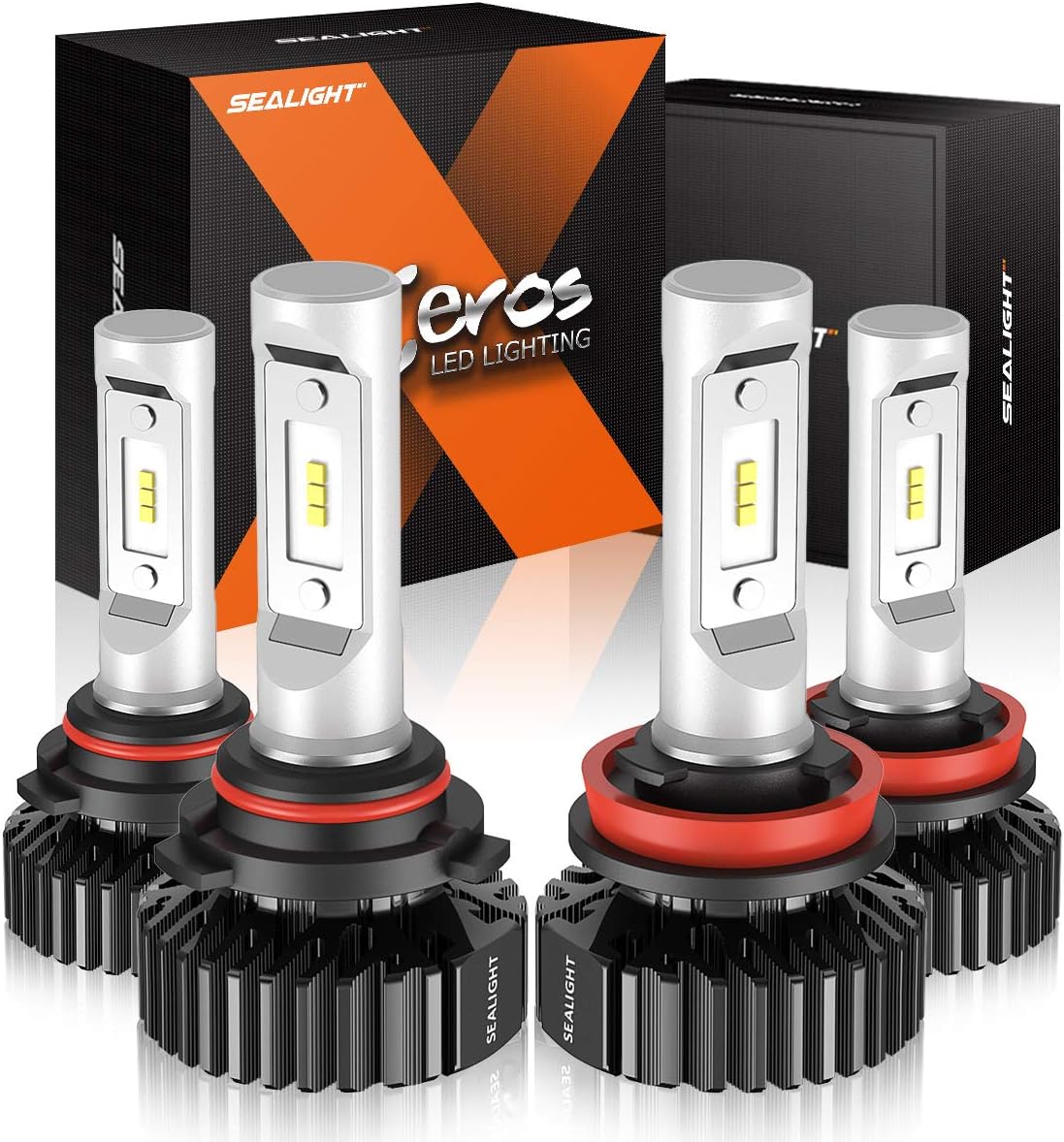 SEALIGHT 9005/HB3 H11/H9 LED Bulbs Combo Package CSP Chips 6000K Ice White