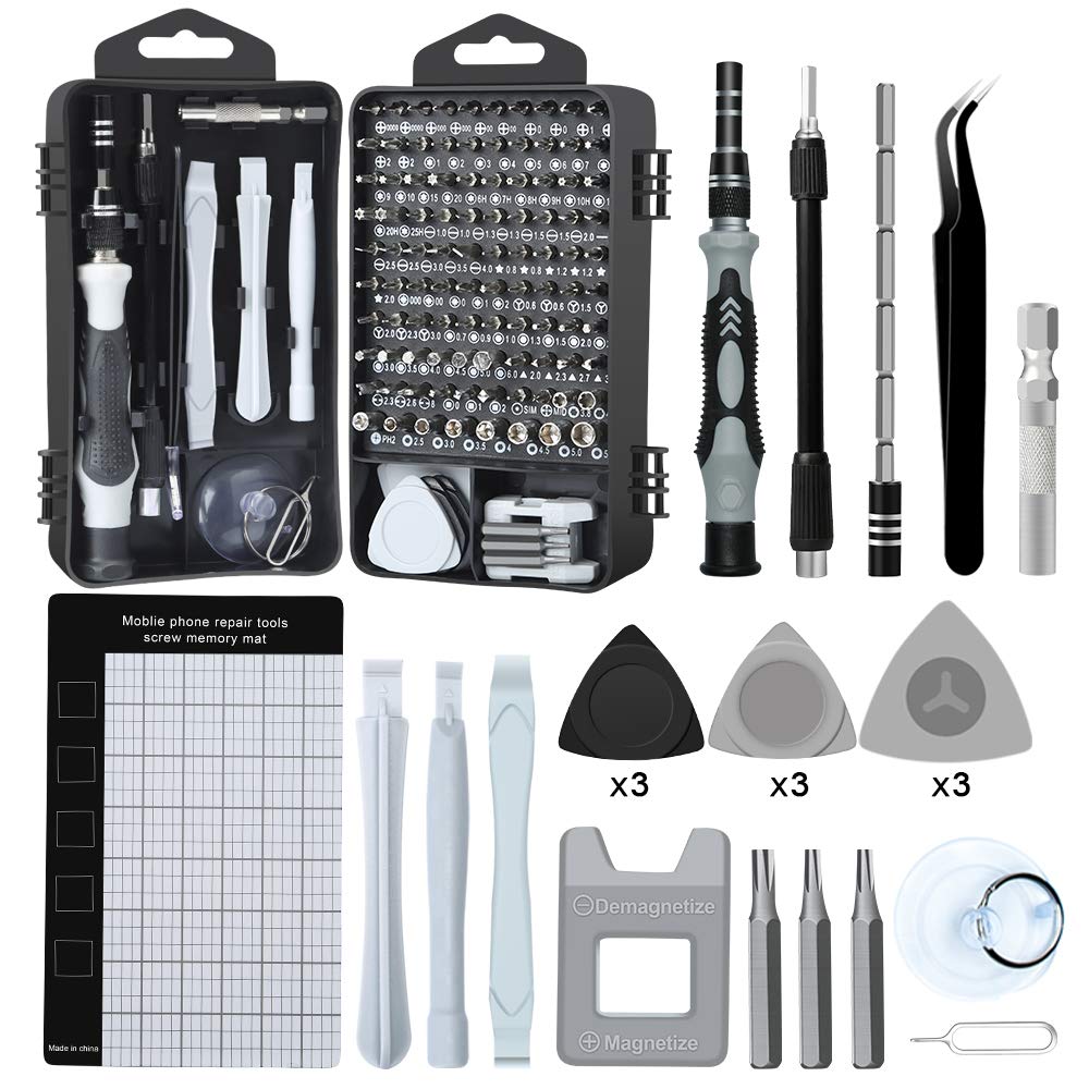 124 en 1 Kit de Tournevis de Précision Magnétique Tournevis Professionnel Kit d'outils de Réparation pour Téléphone Portable,Tab