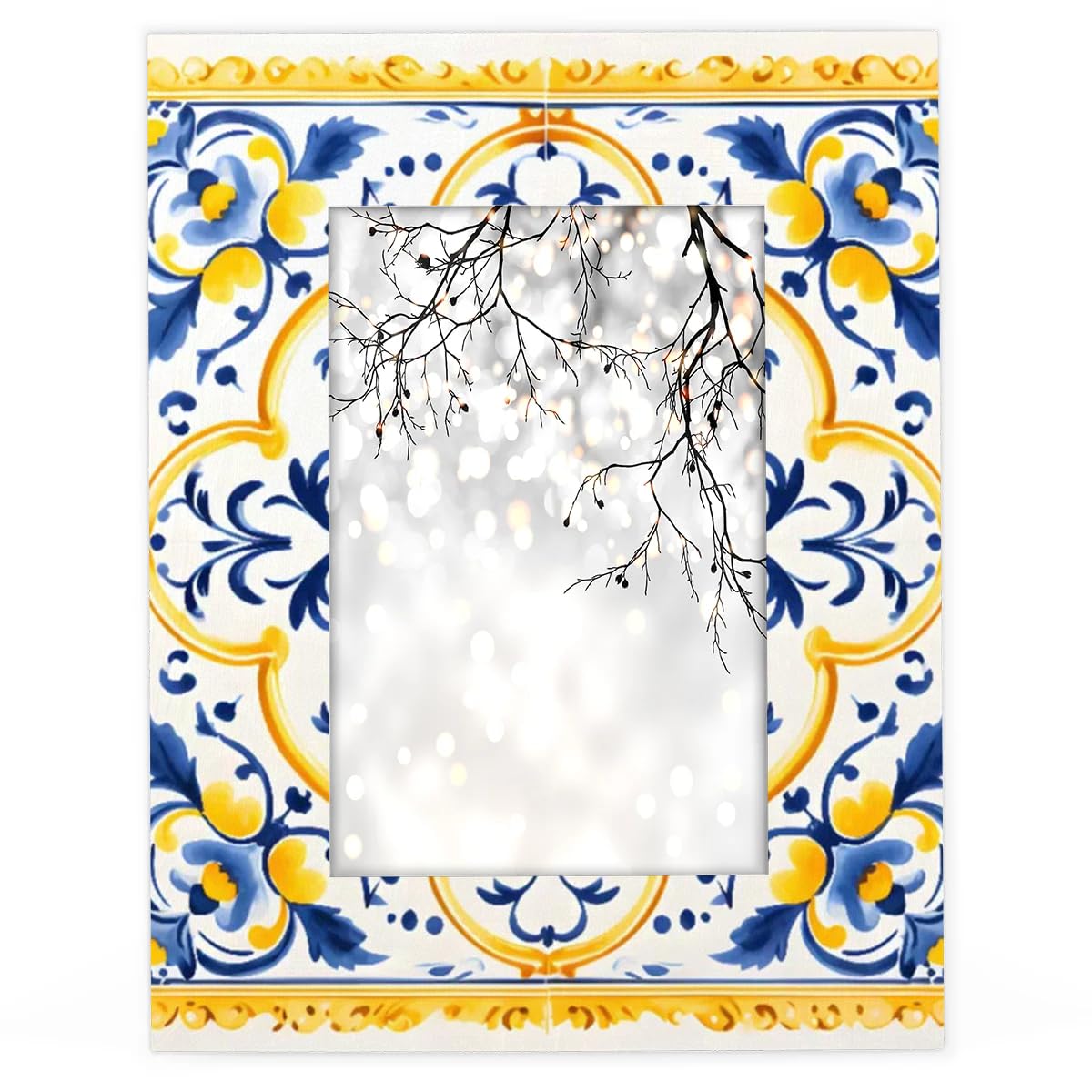 Amazon.com - DXTKWL Yellow Blue Ceramic Tile Pattern 5x7 Picture