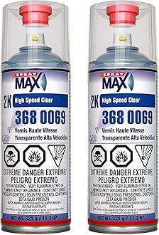 Spray max 3680069 2K High Speed Clear Coat Aerosol 11.3 oz (2 Pack)
