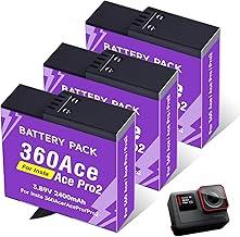 CITYORK 3 Pack 2400mAh Battery for Instan360-Ace/Ace Pro/Ace Pro 2 Durable Rechargeable Battery Powered Sports Camera Accessories High Capacity Long Life Easy Replacement