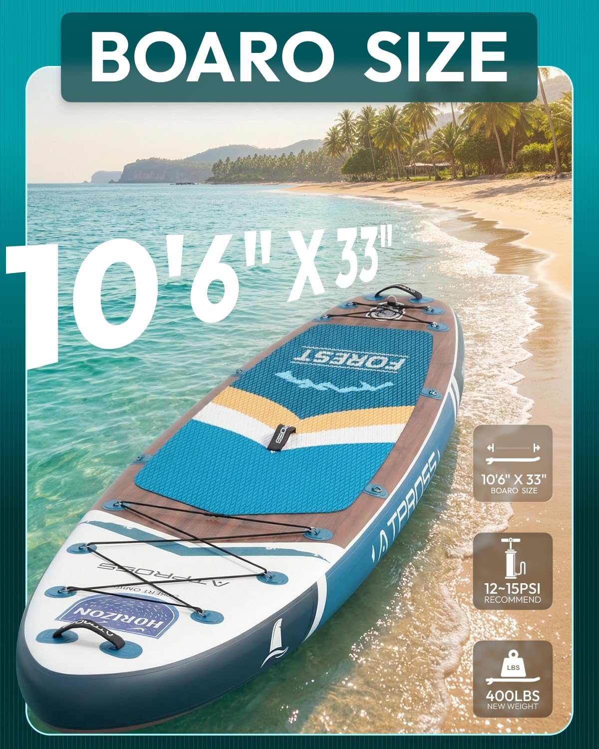 10'6''x33''Inflatable Stand Up Paddle Board, 400lbs Extra Wide Blow Up Paddle Board with Kayak Seat, Premium SUP Accessories Kit & Backpack, Non-Slip Stable Deck Boat for Yoga Fishing Surf