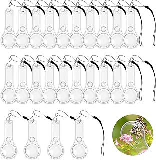 24 Pcs Magnifying Glass for Kids, Mini Handheld 10X Plastic Magnifier for Kids Classroom Reading Outdoors Science Observation and Seniors Reading (10X-50mm)