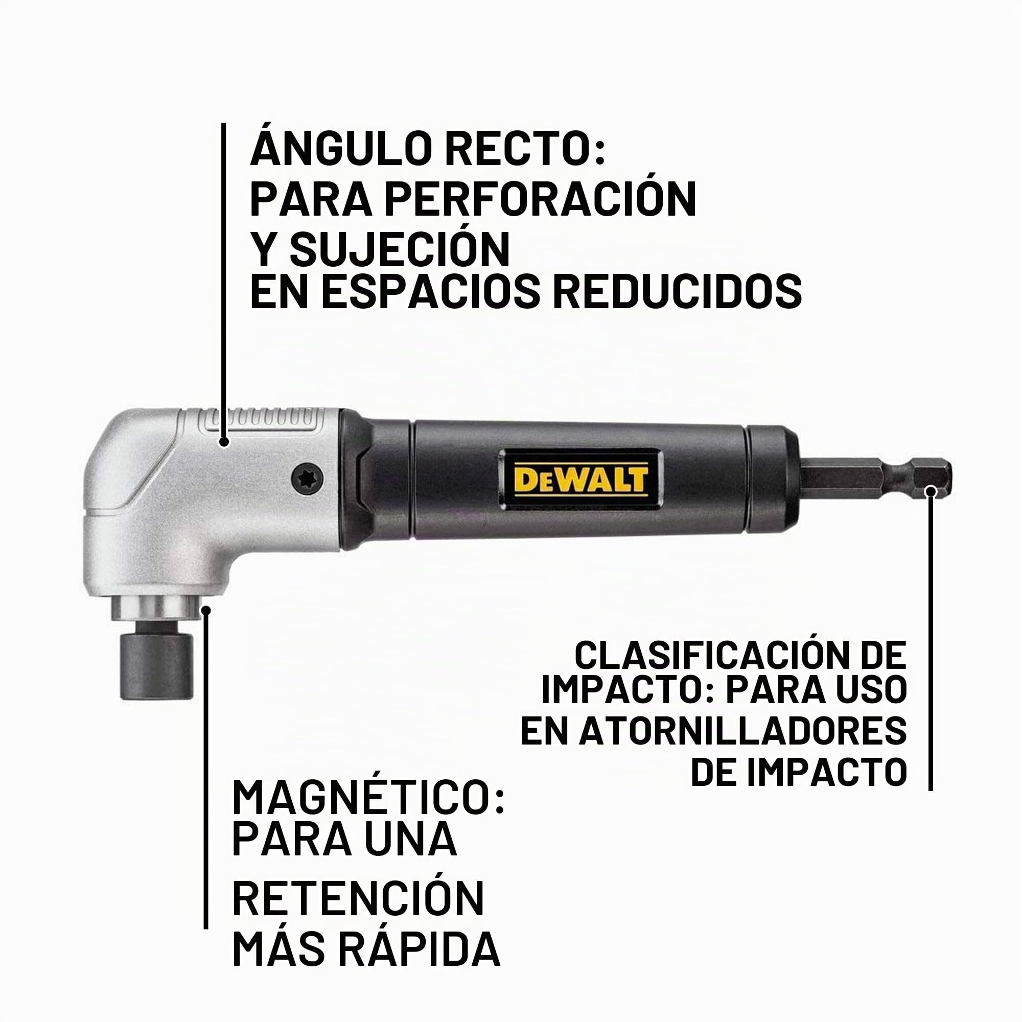 DEWALT - Accesorio de ángulo recto, destornillador DWARA120 Impact Ready