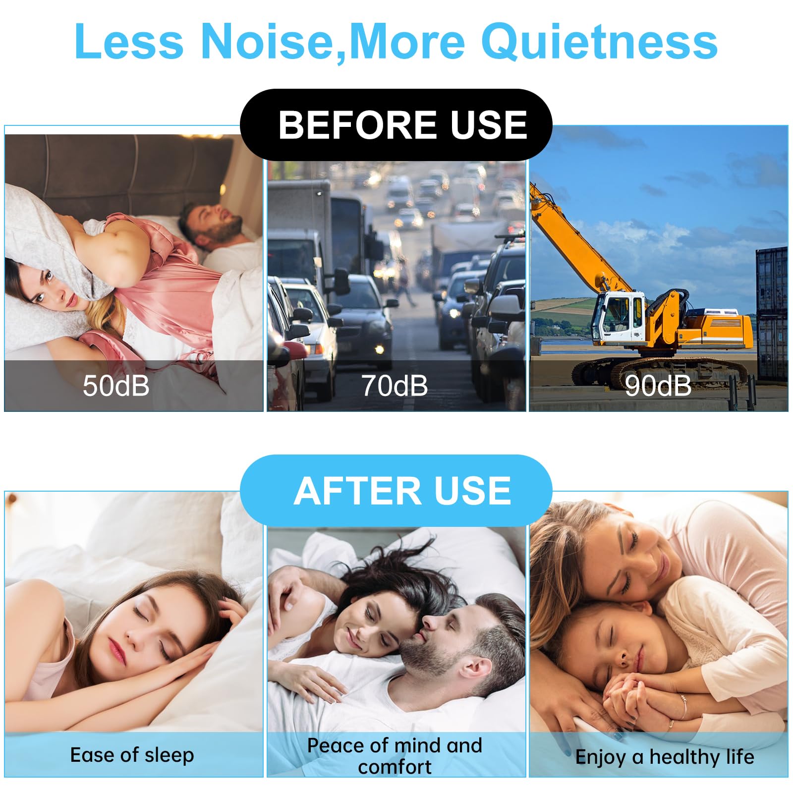 40 PCS Silicone Earplugs, Ear Plugs Silicone, Soft Moldable Ear Plugs for Sleeping, Noise Cancelling Reduction Earplugs for Swimming, Travel, Snoring, Concerts, Studying, Airplane, Motorcycle, Clear — Amazon image 7