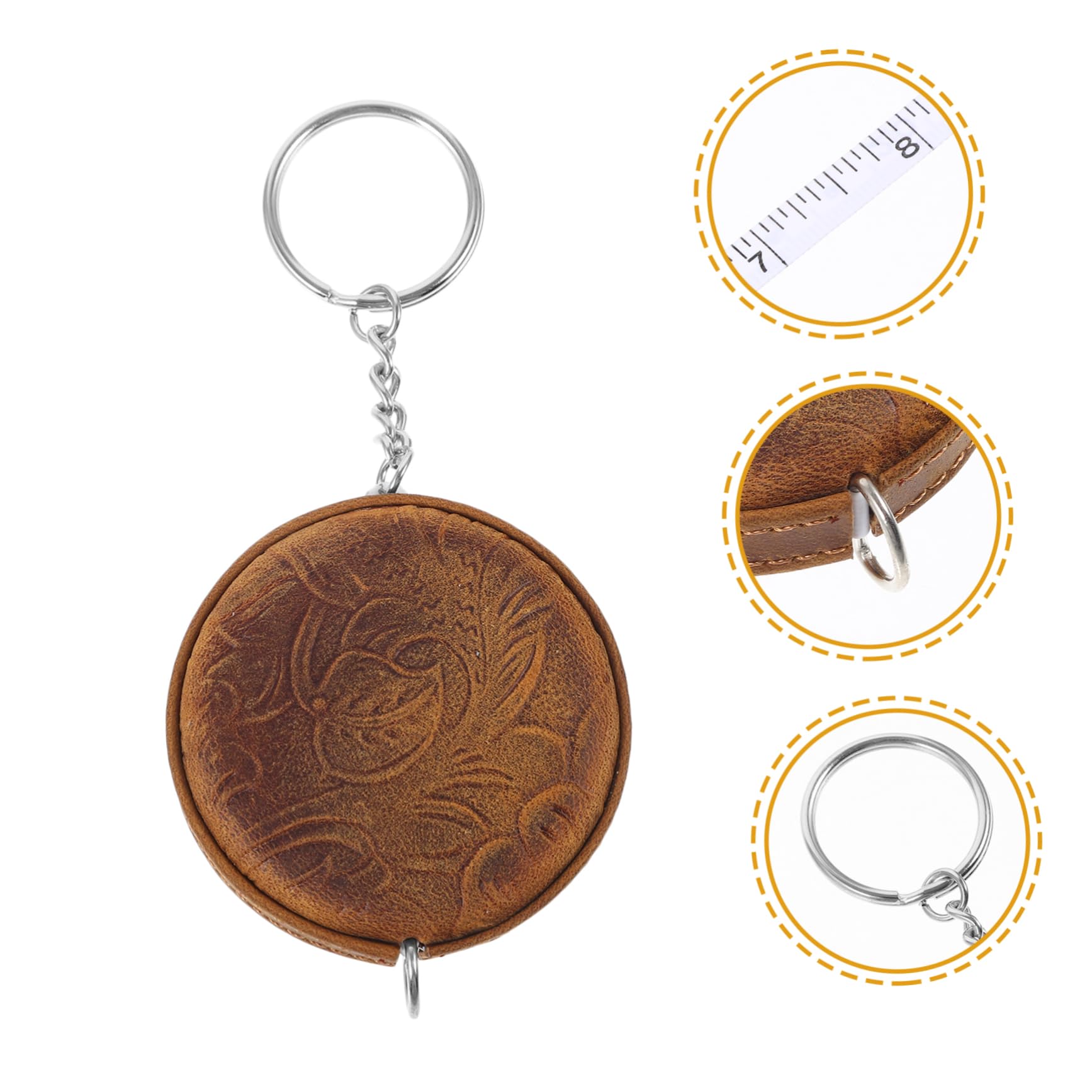 Uonlytech 4 Pièces Mini Mètre Ruban En Cuir De Vache Corps De Ruban à Mesurer Petit Balances Numériques Balance Intelligente Rétractable Numérique Mesure Escamotable Outil Le Peau De Vache